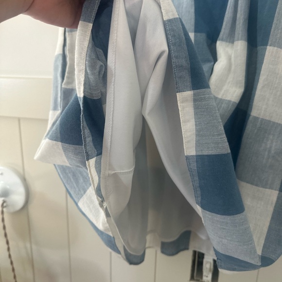 Blue and White Plaid Buffalo check dress. Trad wife, Waldorf mom casual elegance - Picture 6 of 8